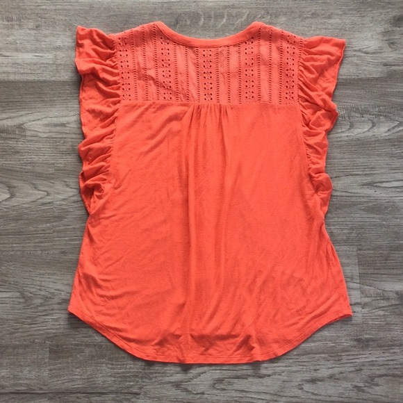 Maeve - Kailana Flutter Sleeve Top - Coral - Picture 5 of 9